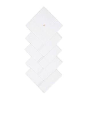 men white embroidered logo solid handkerchief - pack of 5