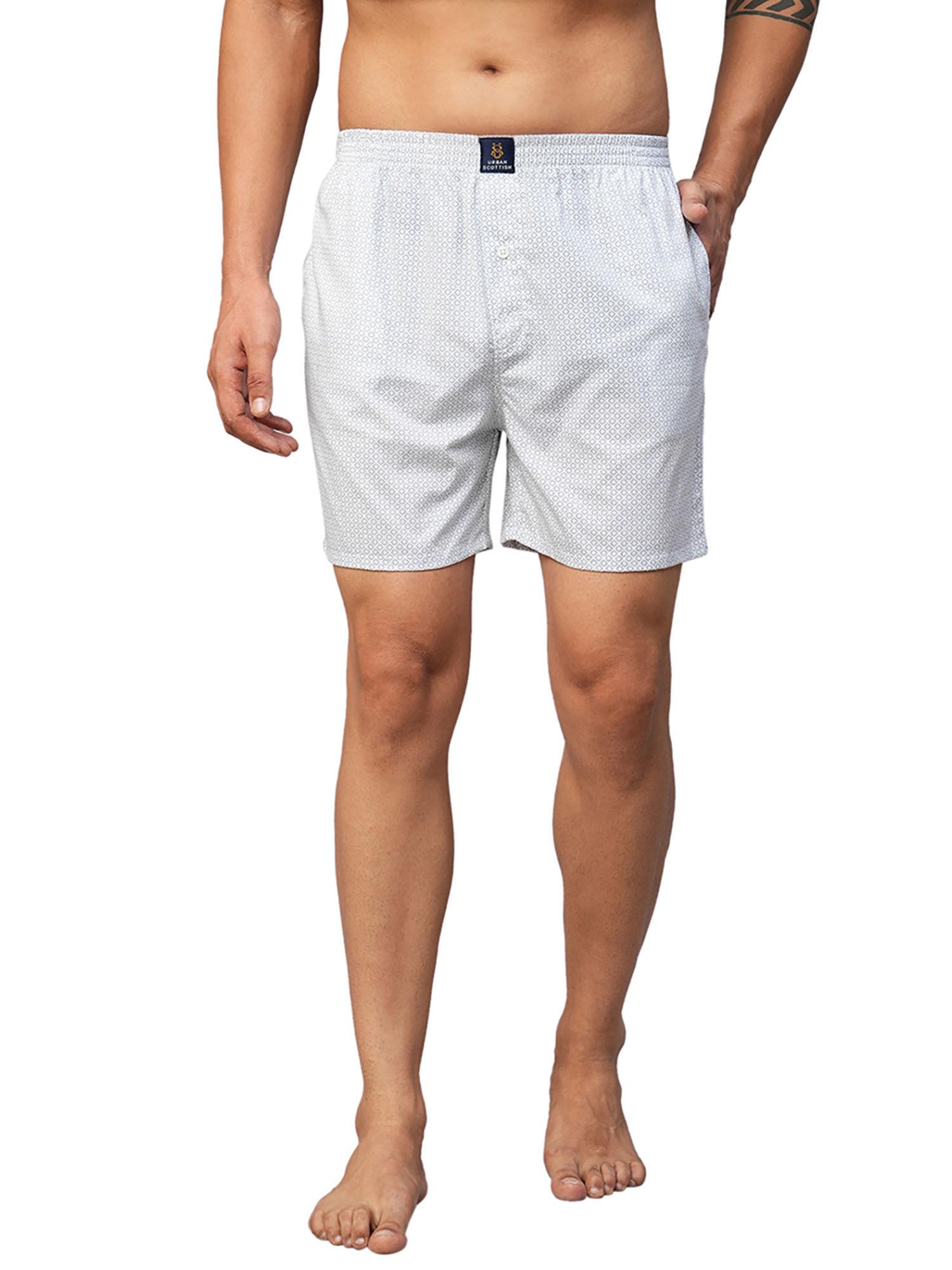 men white pure cotton printed regular boxer