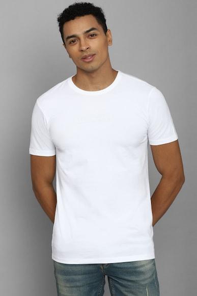 men white solid crew neck t-shirt