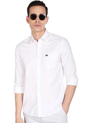 men white solid manhattan slim fit casual shirt
