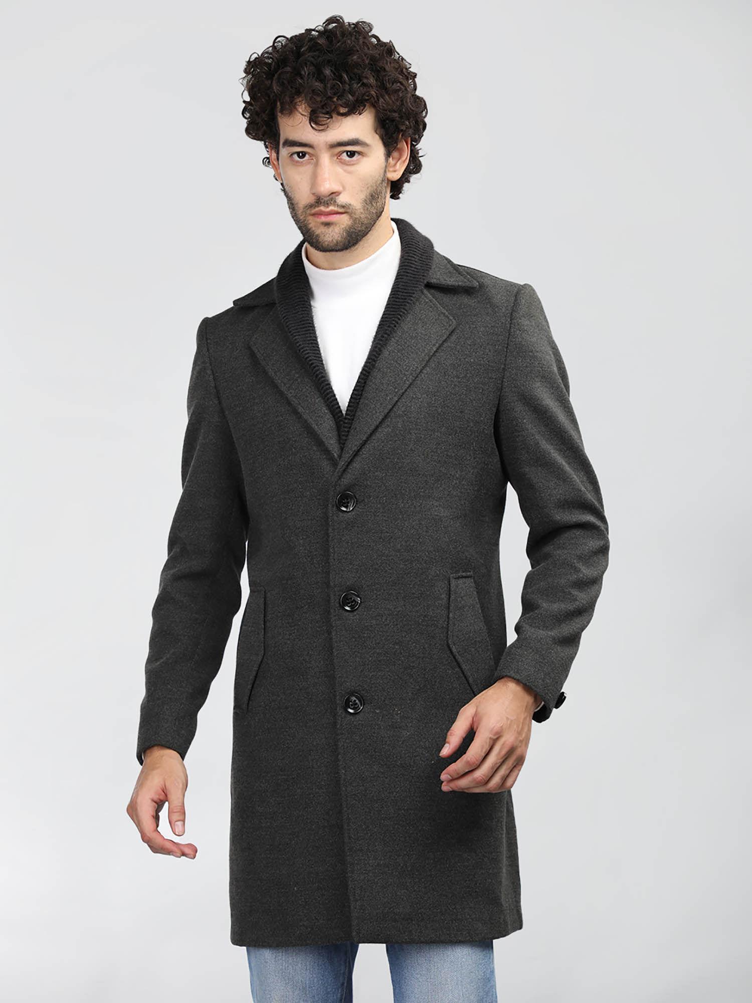 men winter wear regular fit coat