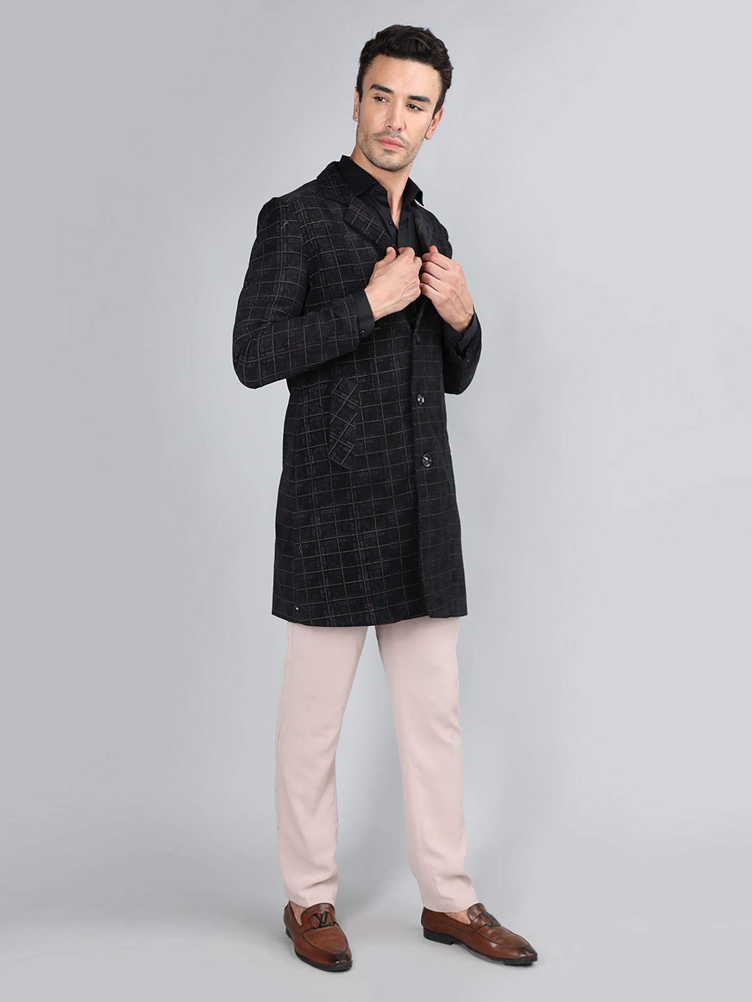 men winter wear regular fit tweed coat