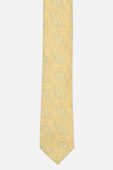 men yellow print tie