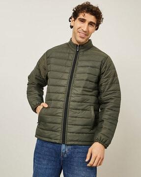 men zip-front jacket with insert pockets