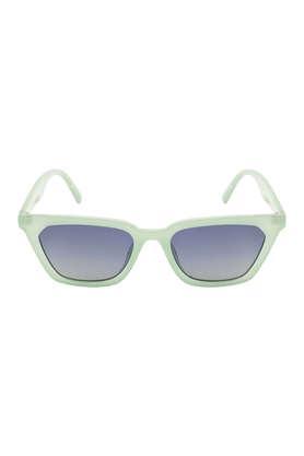 men,women full rim polarized & uv protected rectangular sunglasses - etna- green