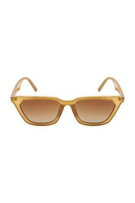 men,women full rim polarized & uv protected rectangular sunglasses - etna-brown