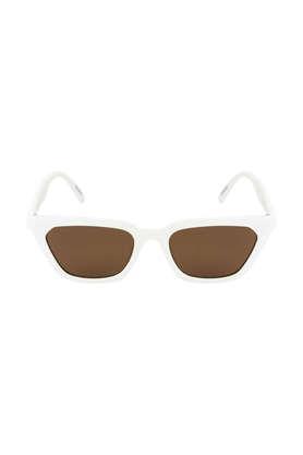 men,women full rim polarized & uv protected rectangular sunglasses - etna-white