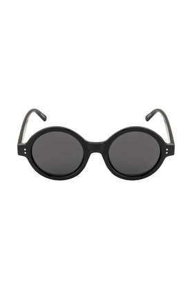 men,women full rim polarized & uv protected round sunglasses - pluto -black