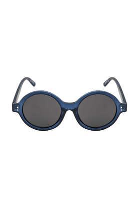 men,women full rim polarized & uv protected round sunglasses - pluto- dark blue