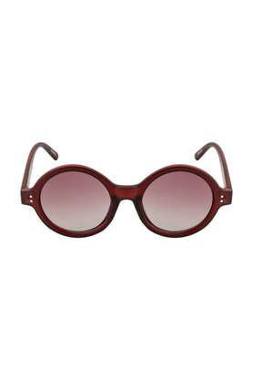 men,women full rim polarized & uv protected round sunglasses - pluto-maroon