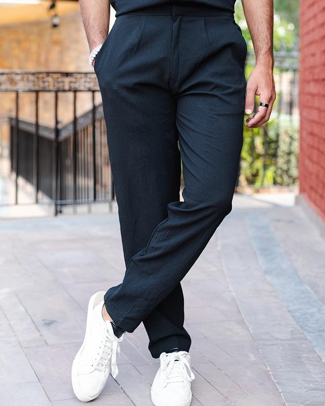 men's black casual pants