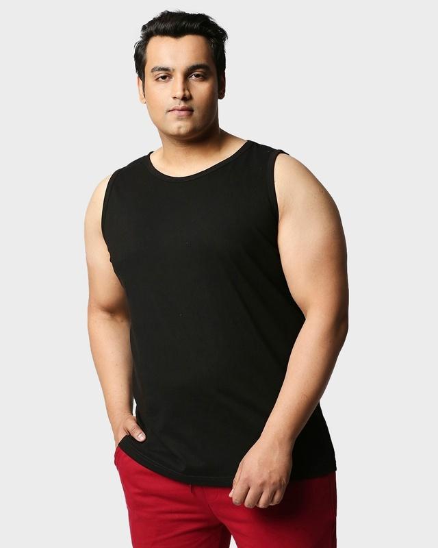 men's black plus size vest