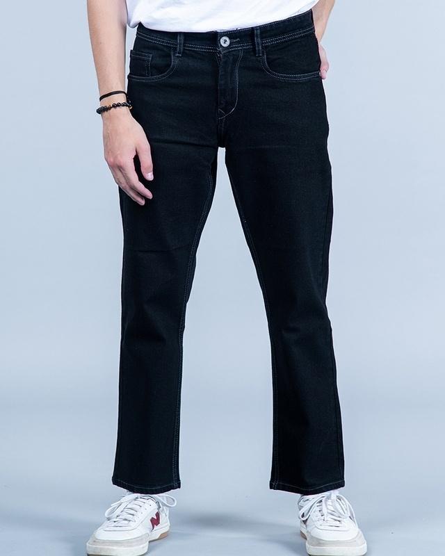men's black straight fit jeans