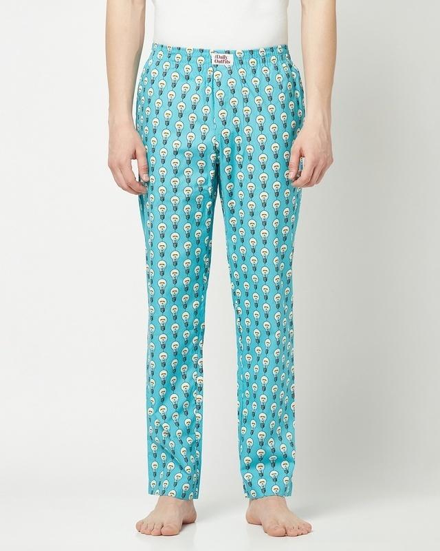 men's blue all over printed pyjamas