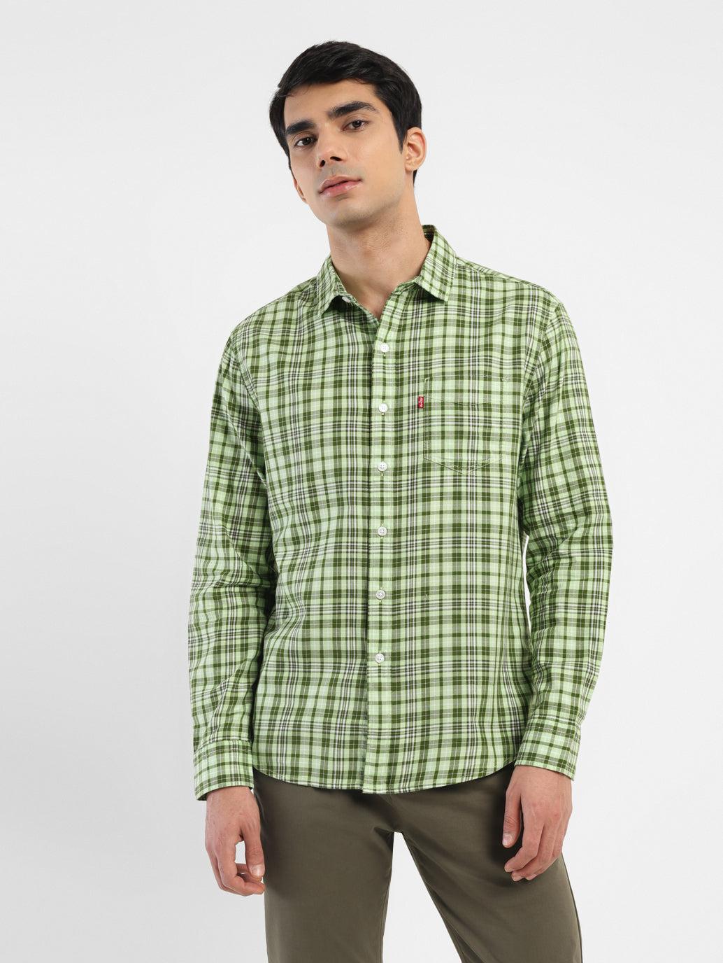 men's checkered slim fit shirt