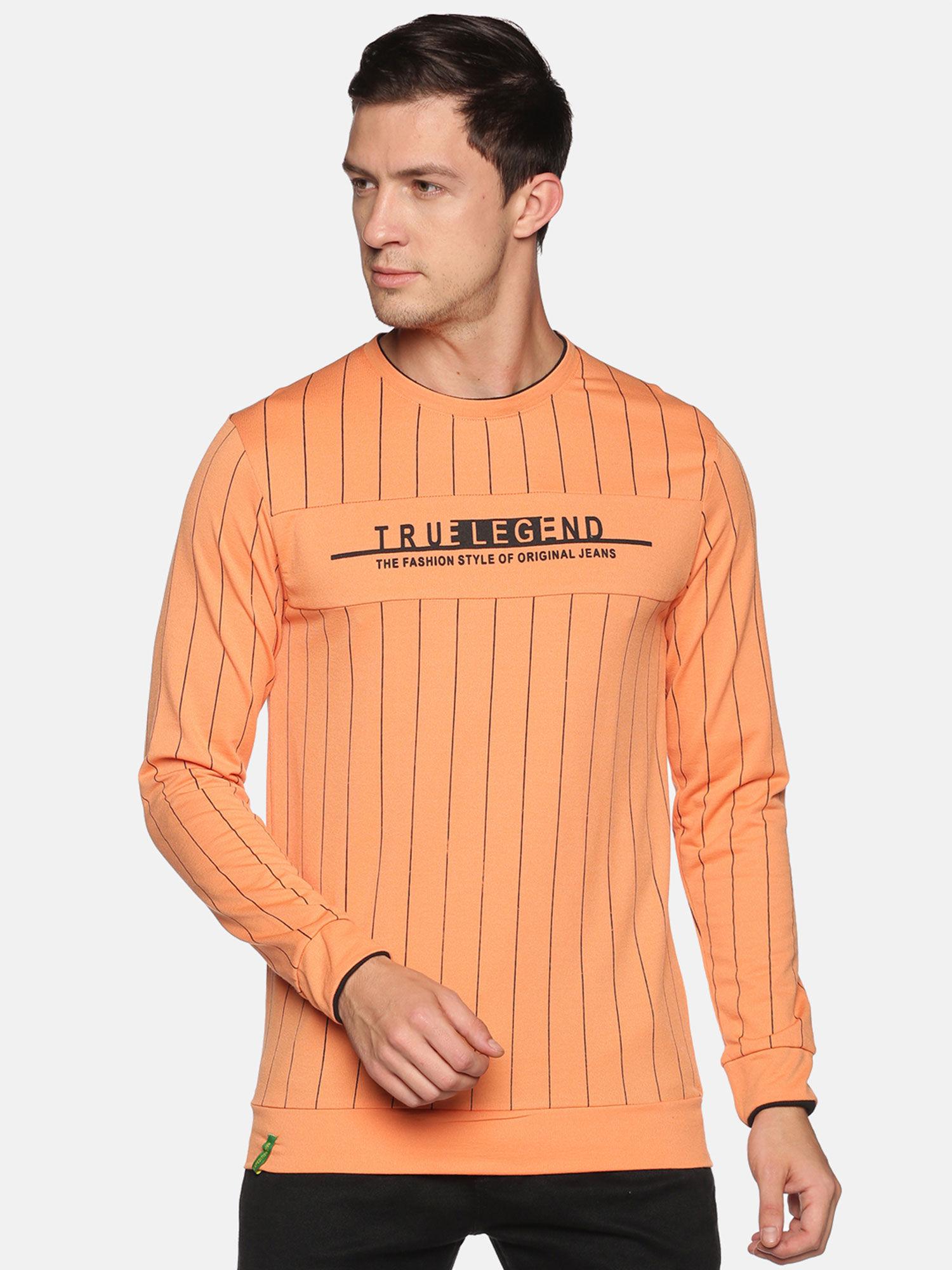men's cotton casual orange sweatshirt