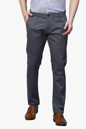 men's cotton stretch caribbean slim fit self design trousers - multi