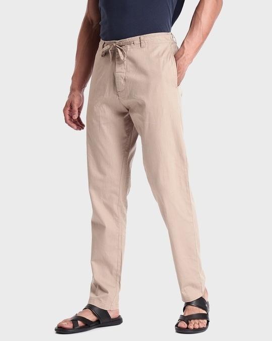 men's desert beige trousers
