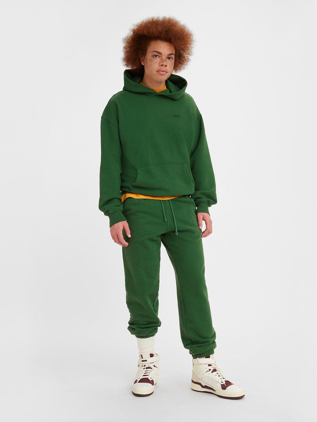 men's-gold-tab-green-sweatpants