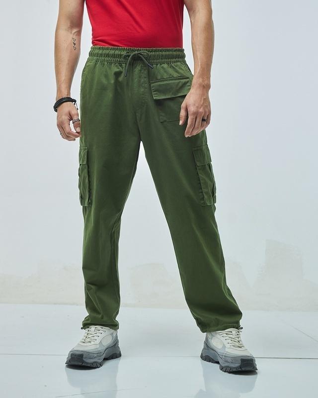 men's green oversized cargo pants