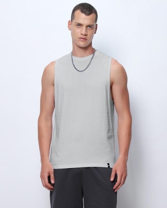 men's grey oversized vest