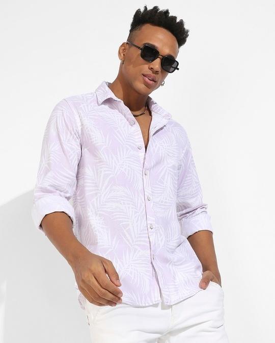 men's lilac all over printed shirt