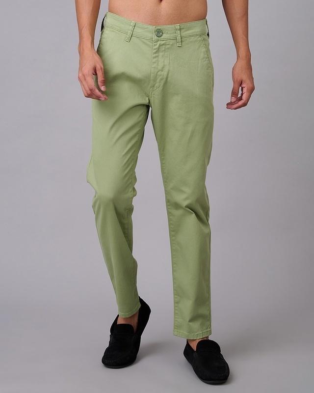 men's lime green slim fit trousers