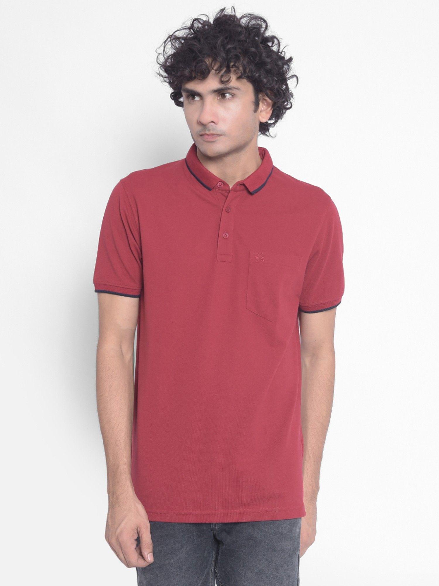 men's maroon polo t-shirt