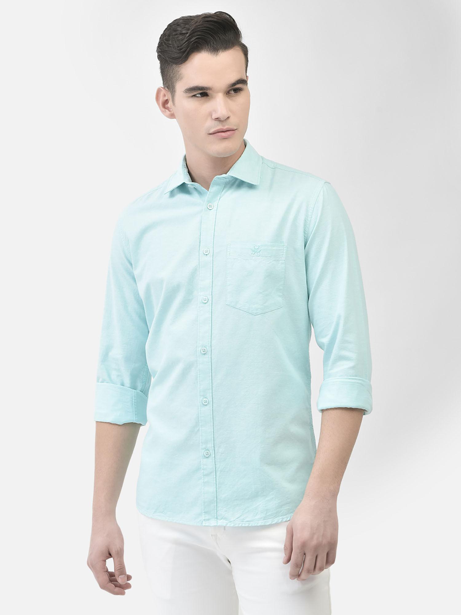 men's mint-green shirt
