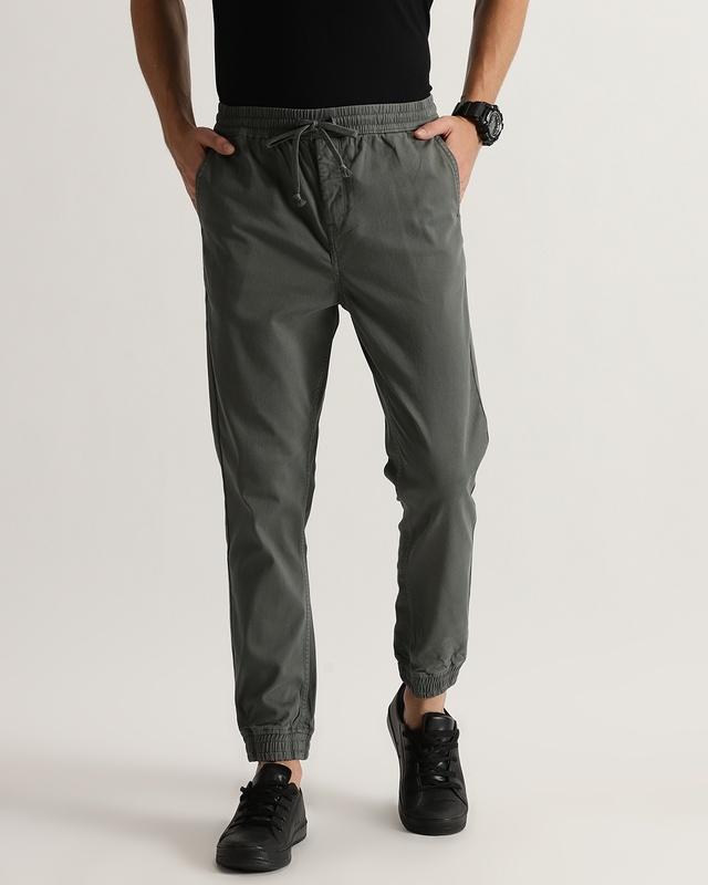 men's olive green slim fit everyday joggers