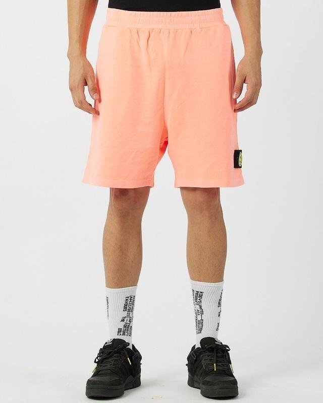 men's orange relaxed fit shorts