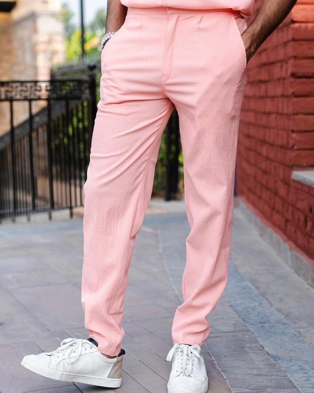 men's pink casual pants