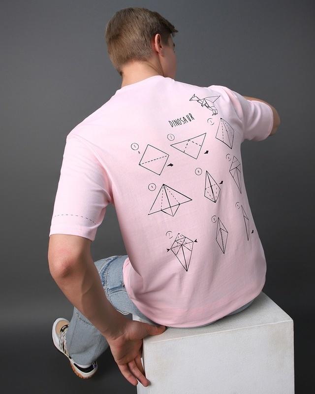 men's pink orig graphic printed oversized t-shirt