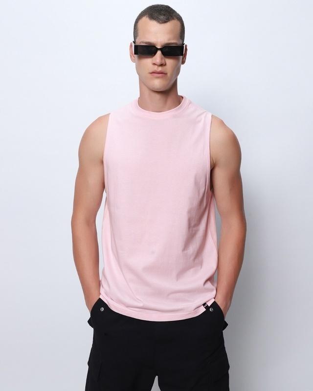 men's pink oversized vest