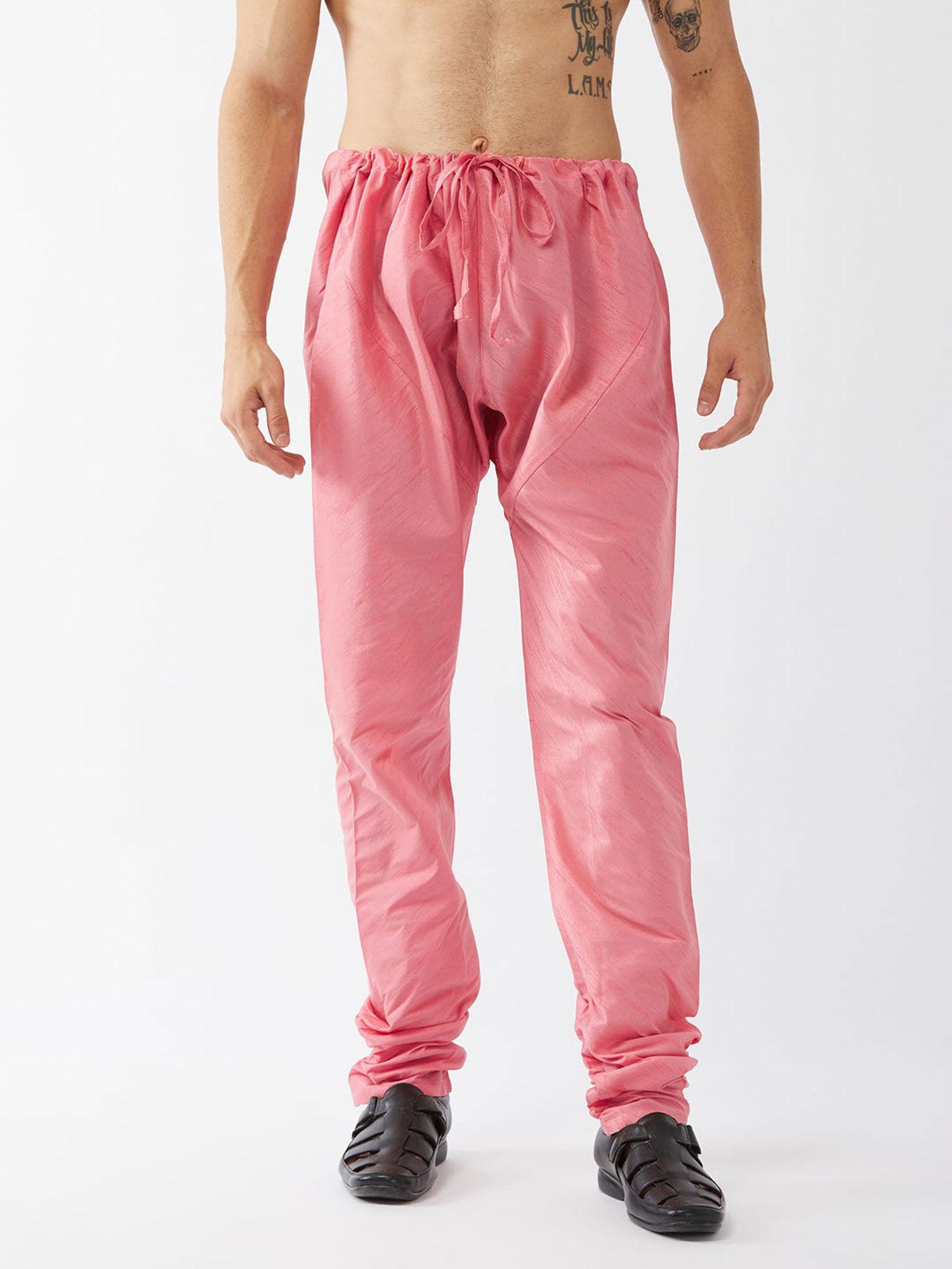 men's pink silk blend pyjama