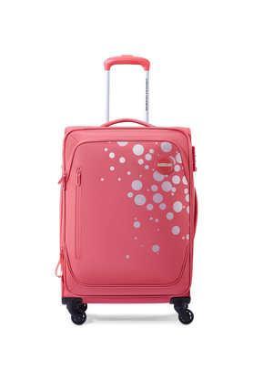 men's pop dot polyester soft trolley - red