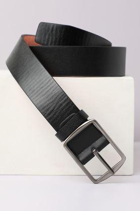 men's pu leather formal wear reversible belt - black