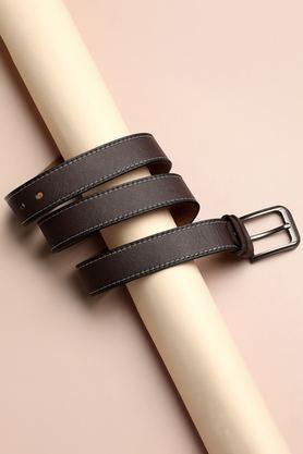 men's pu leather formal wear reversible belt - brown