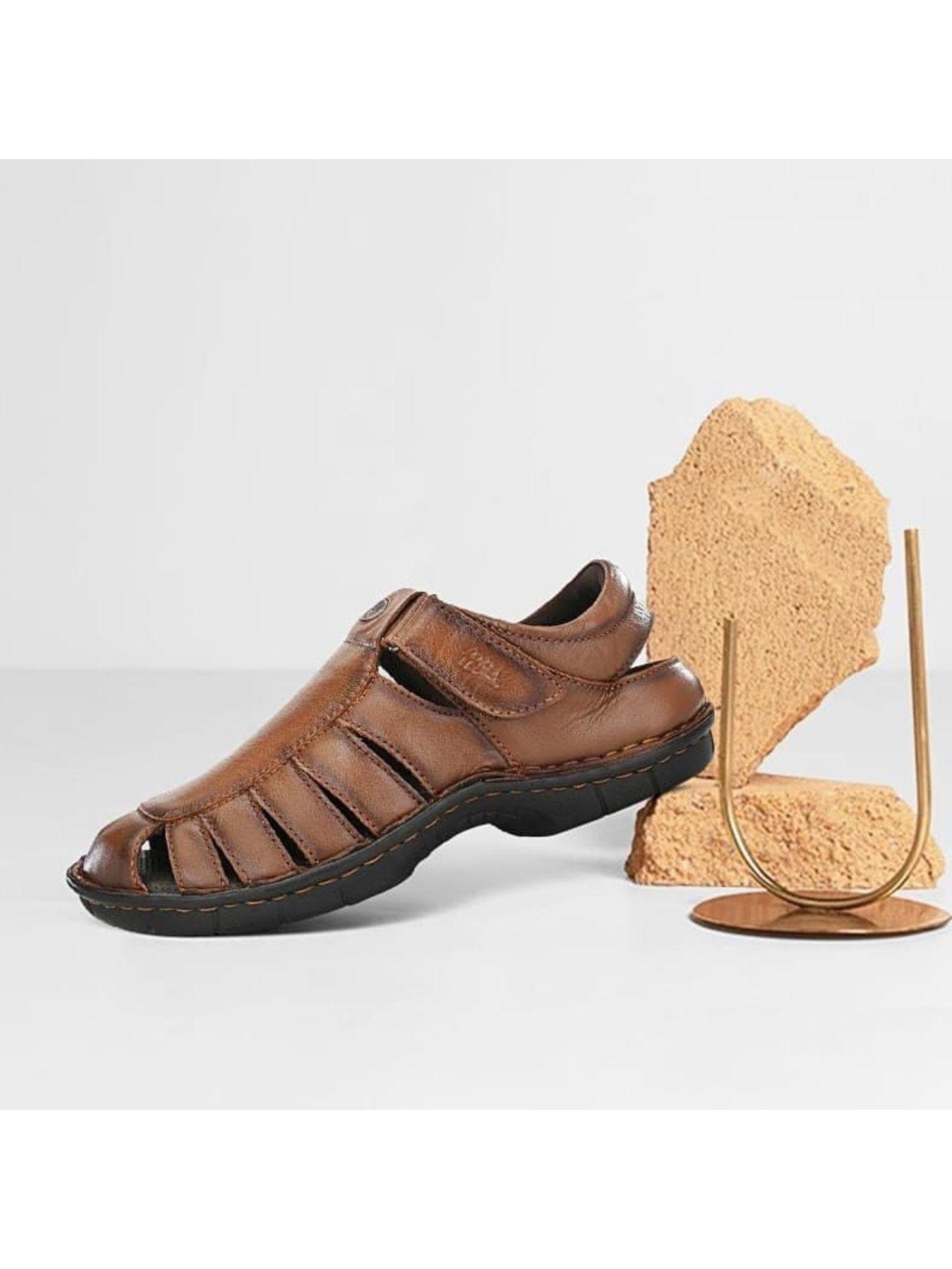 men's-tan-leather-comfort-sandals-with-velcro-closure
