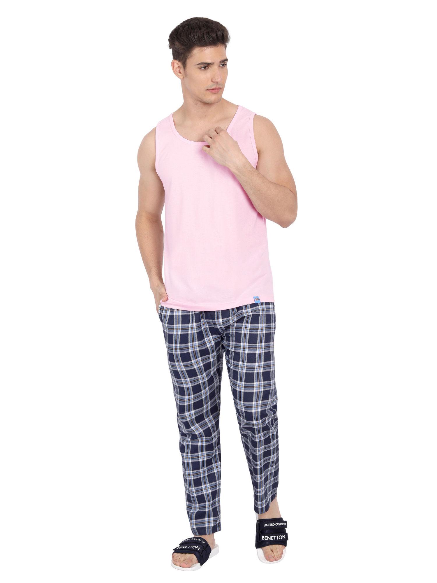 men's true essential casual solid sleeveless vest-pink pink