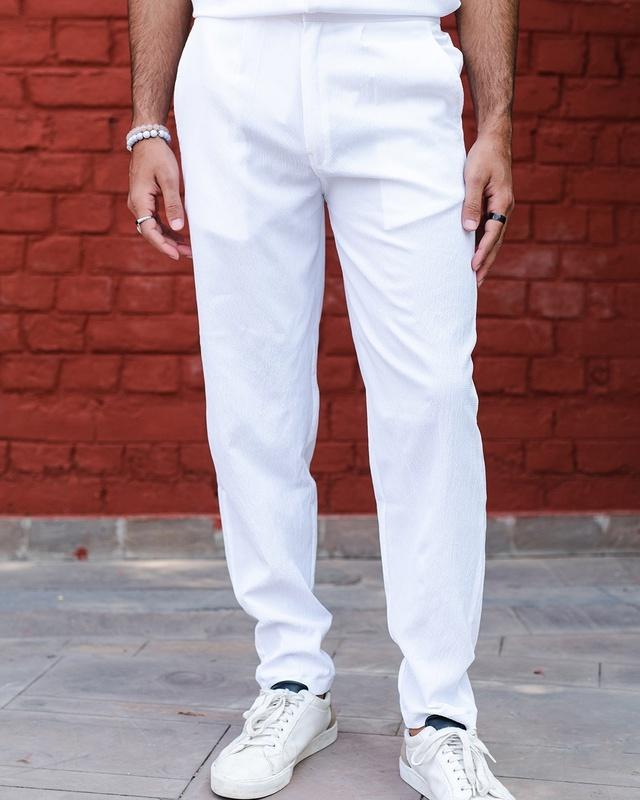 men's white casual pants