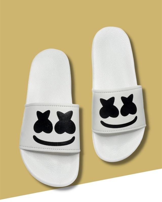 men's white latest flip flops & sliders