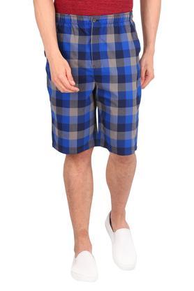 men's 3 pocket checked shorts - grey