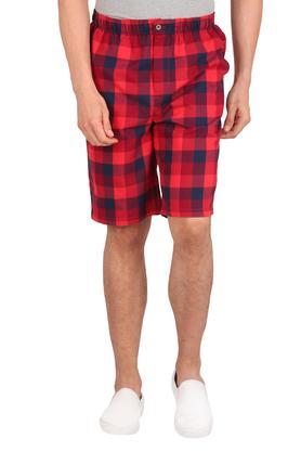 men's 3 pocket checked shorts - navy