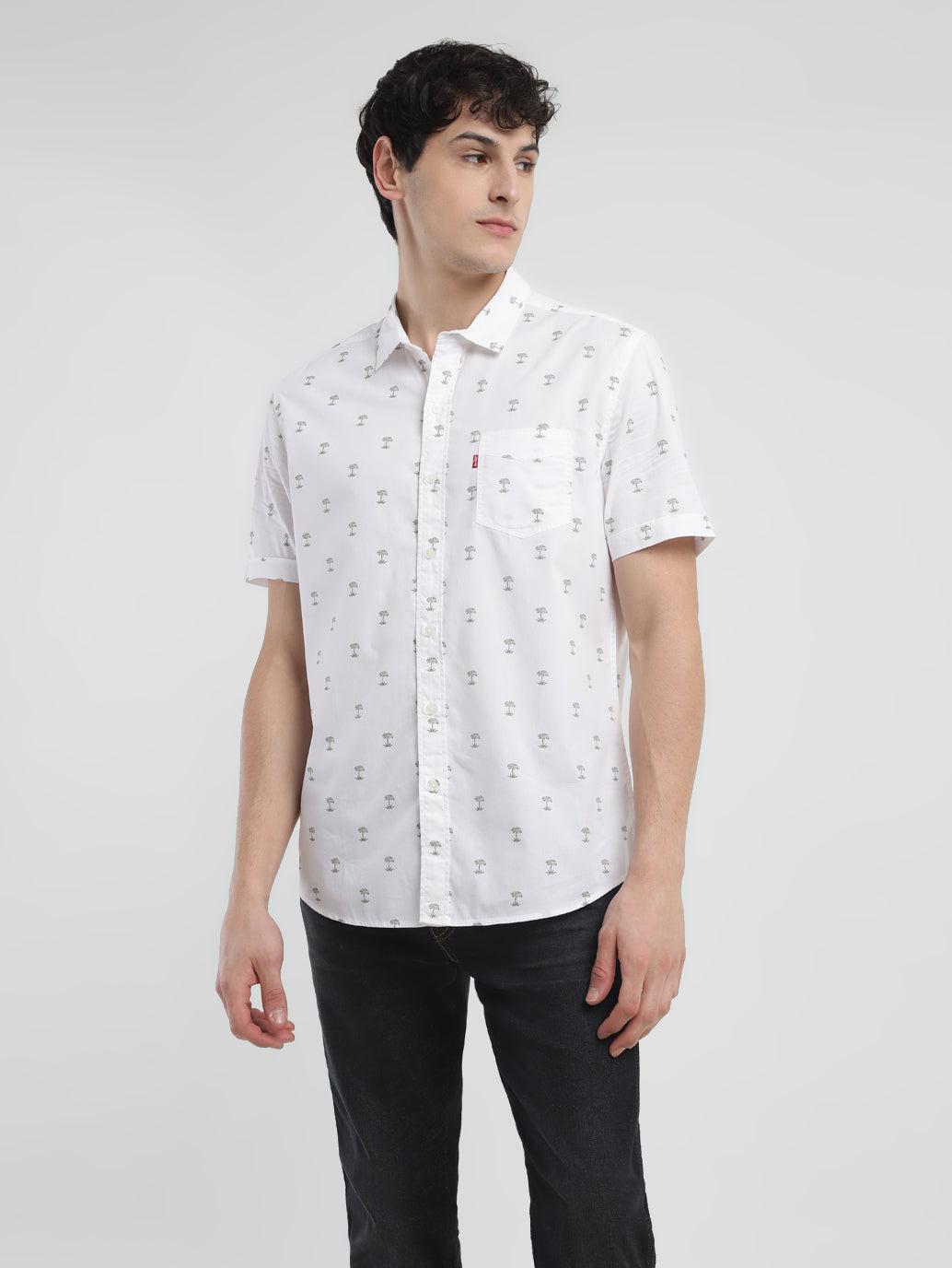 men's all over printed slim fit shirt