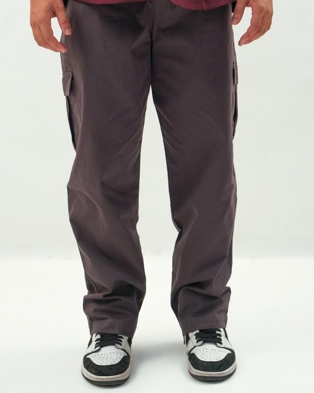 men's ash grey loose comfort fit cargo pants