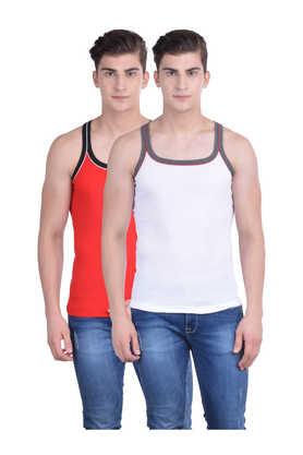 men's assorted pack of 2 cotton gym vest - multi