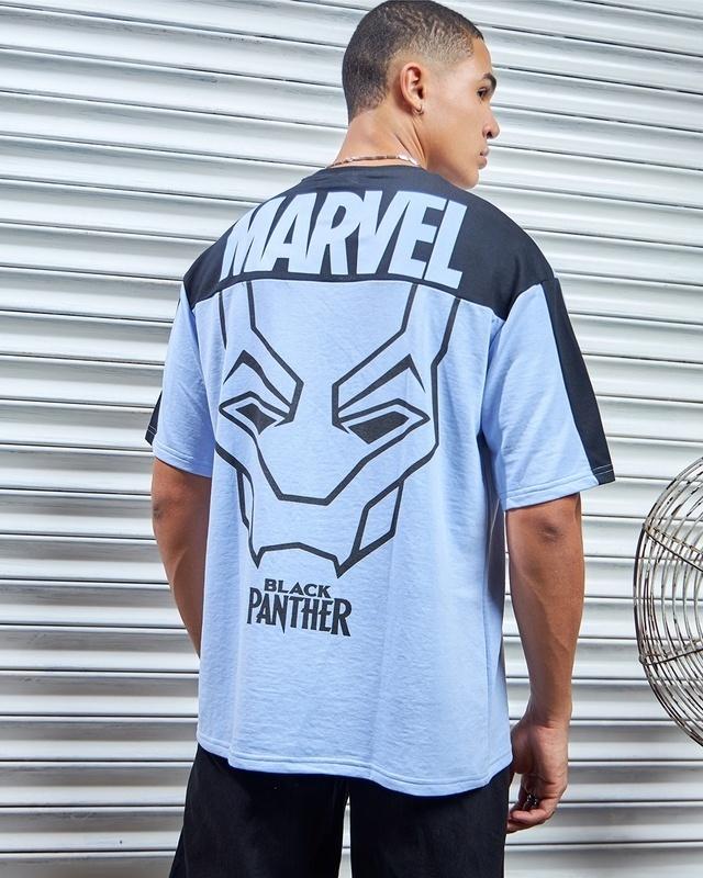 men's baby lavender black panther graphic printed super loose fit t-shirt