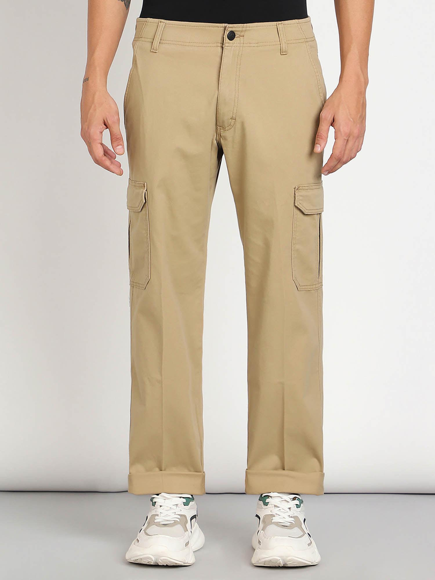 men's beige cargo trouser