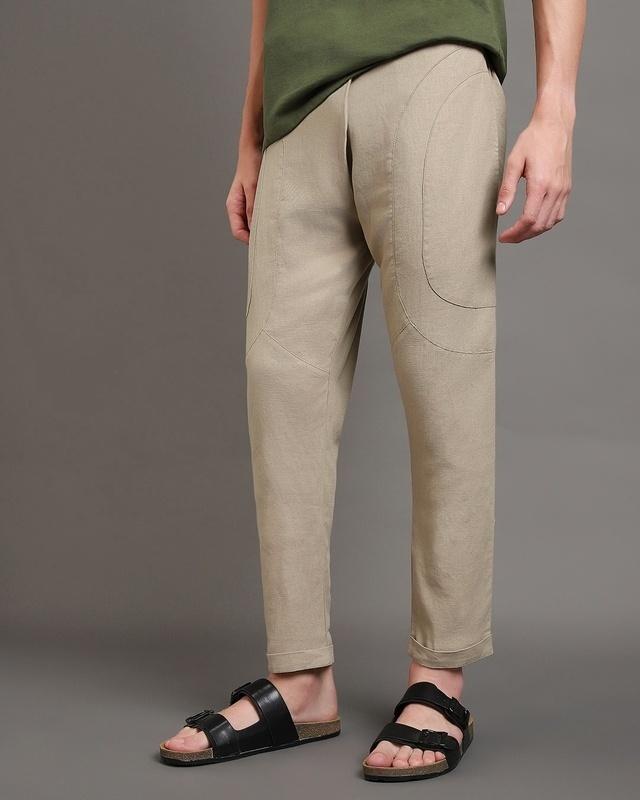 men's beige hippy pants